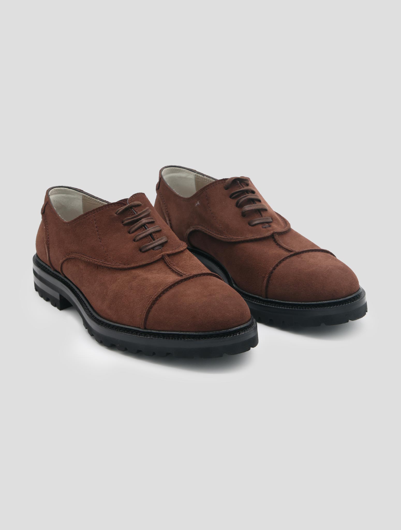 Kiton Brown Leather Suede Dress Shoes