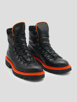 Kiton Black Orange Leather  Boots Women