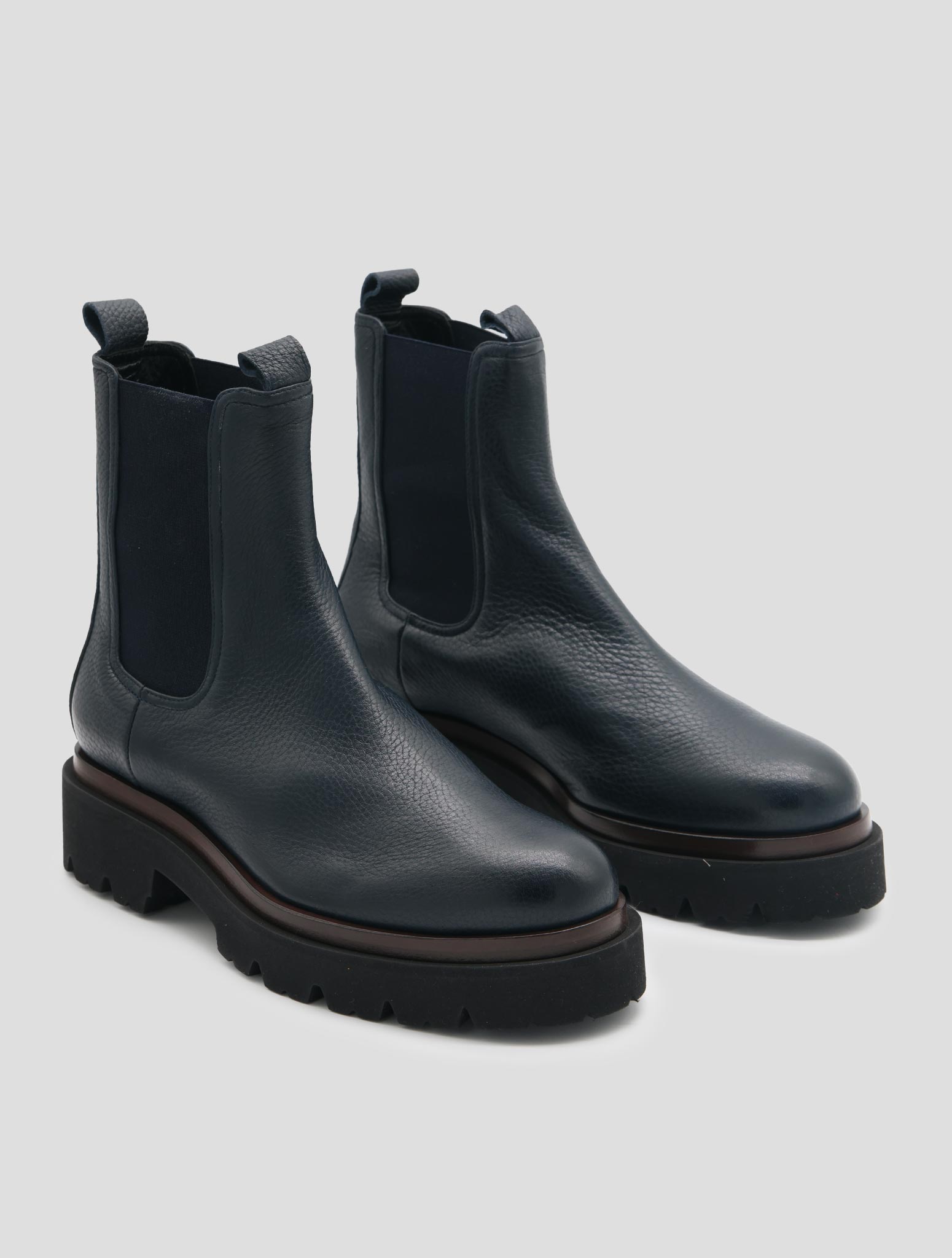 Kiton Blue Leather Deer Long Boots Women