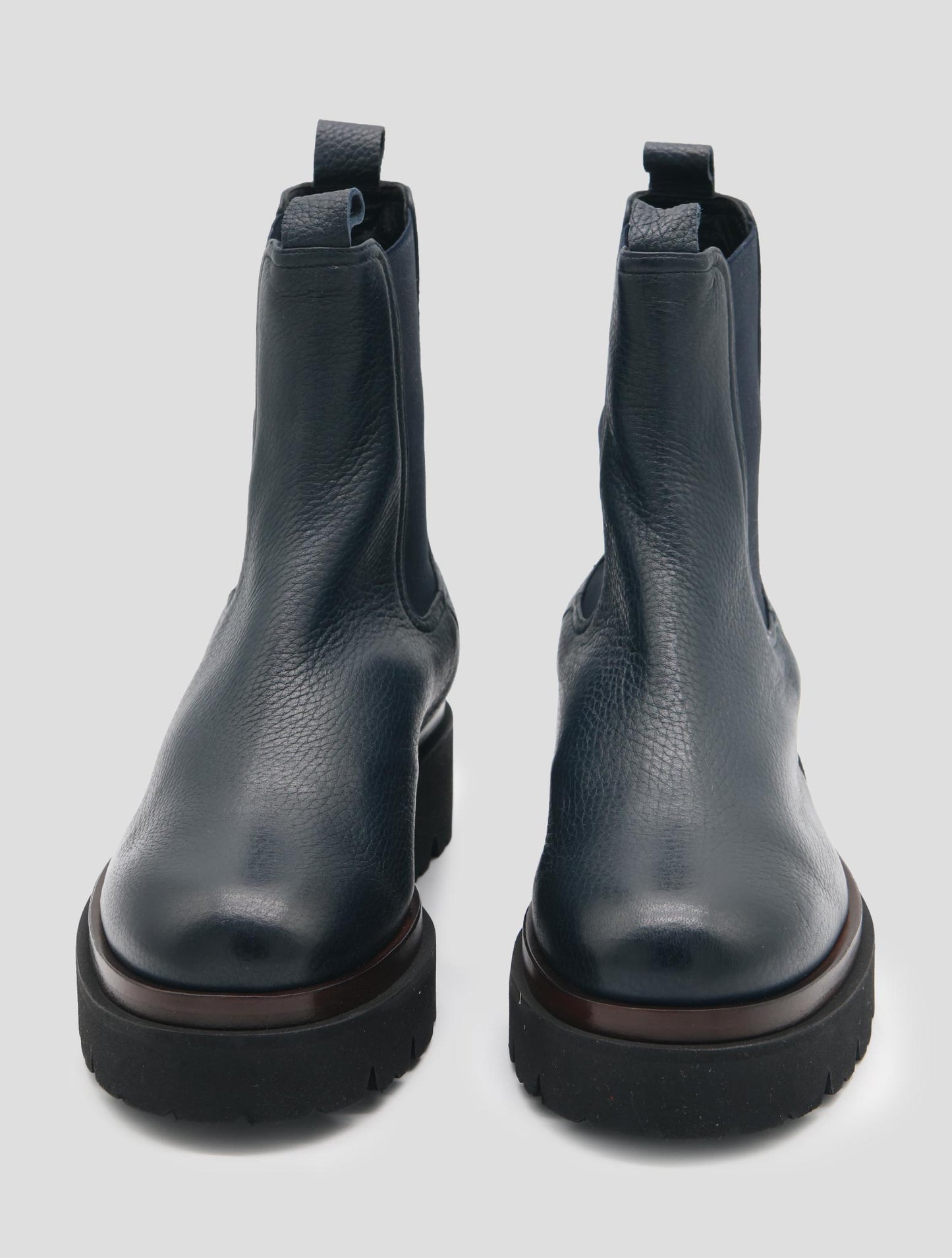 Kiton Blue Leather Deer Long Boots Women