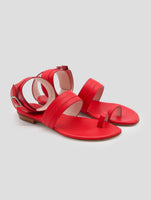 Kiton  Red Leather Sandals Women