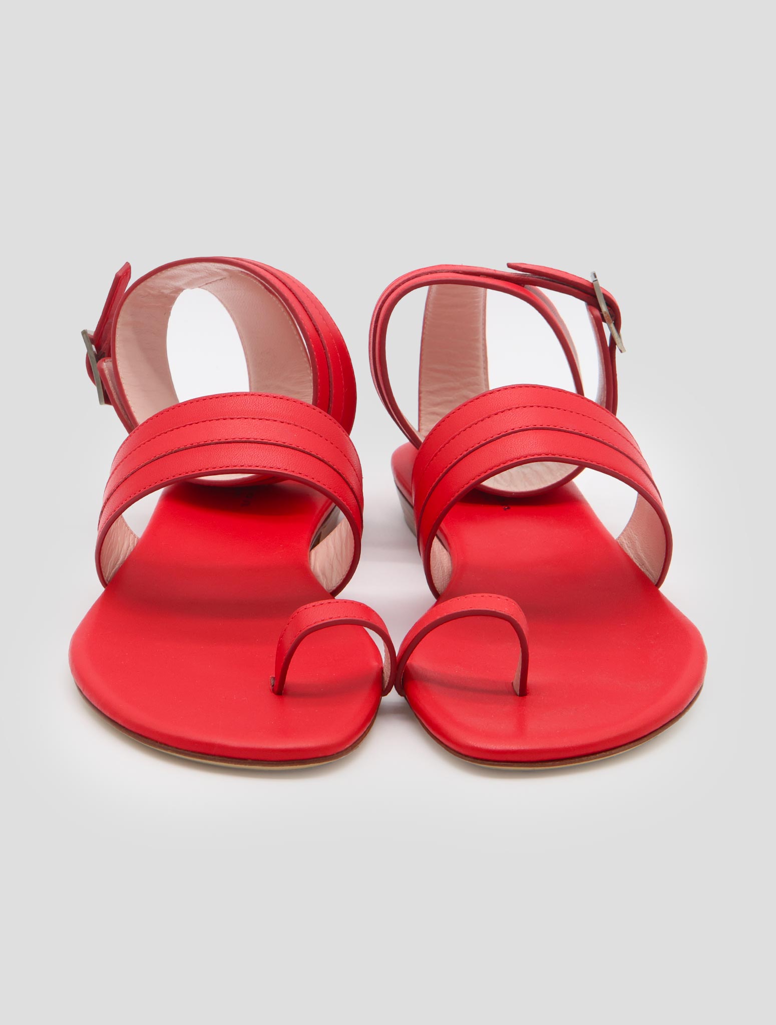 Kiton  Red Leather Sandals Women