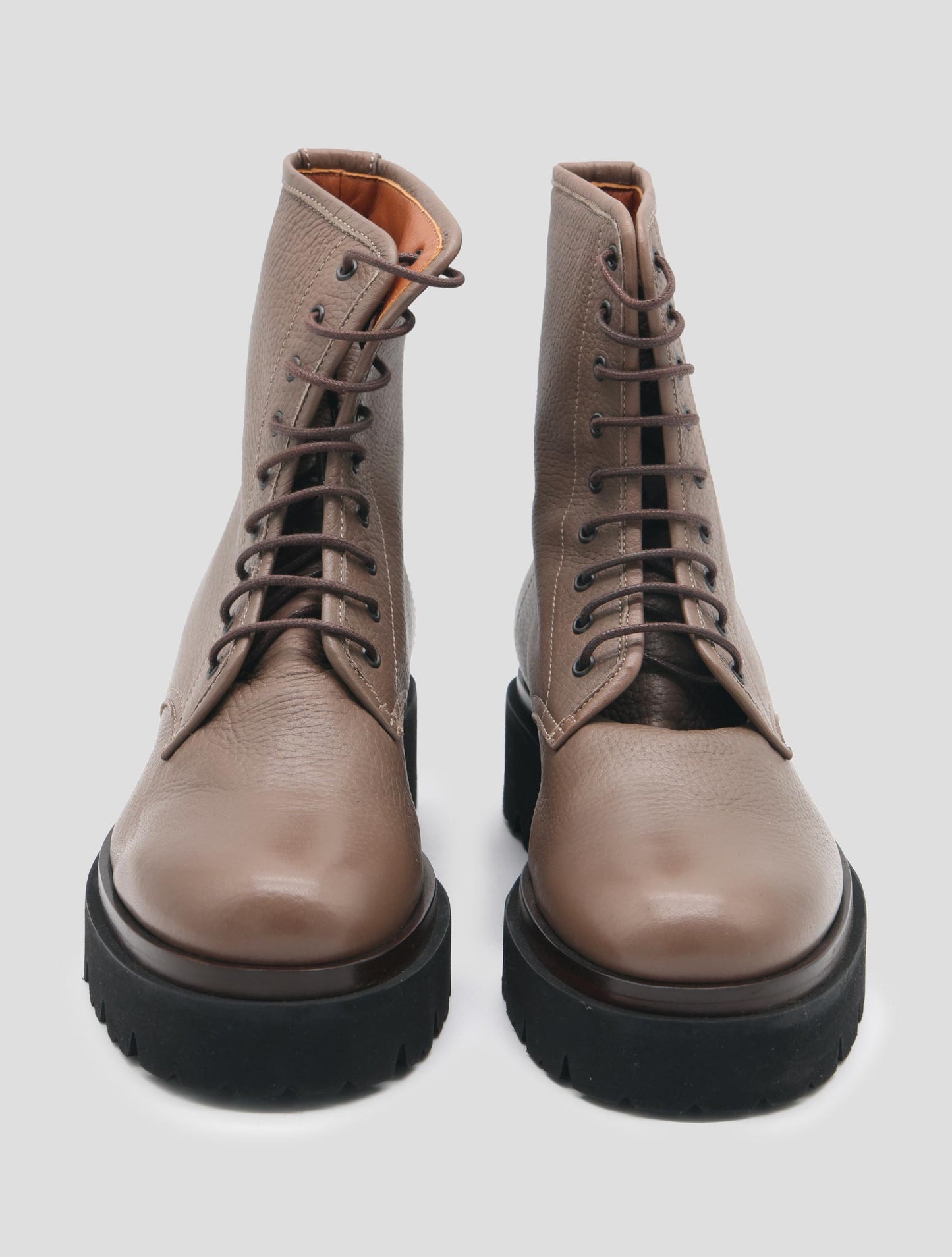 Kiton Brown Leather Deer Long Boots Women