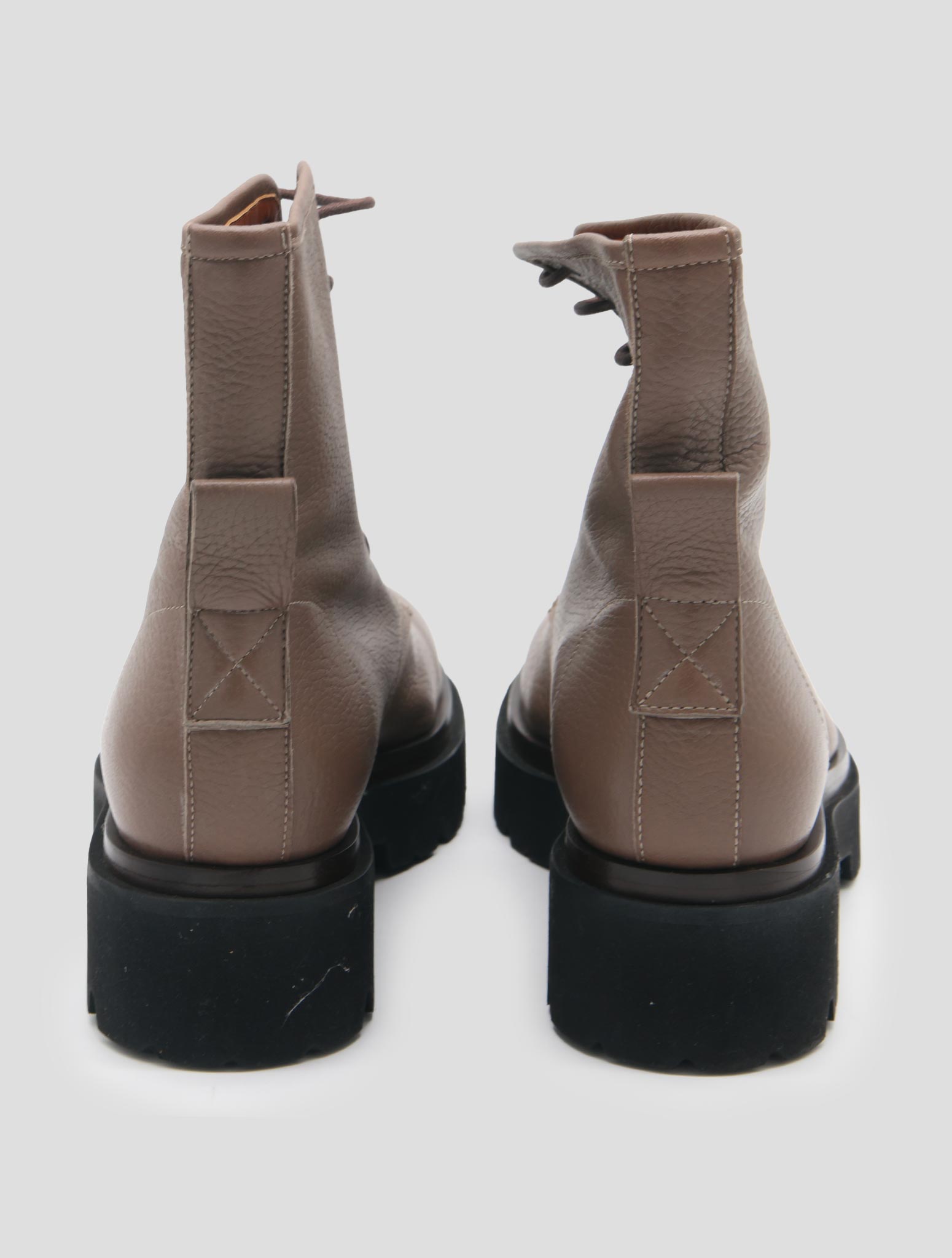 Kiton Brown Leather Deer Long Boots Women