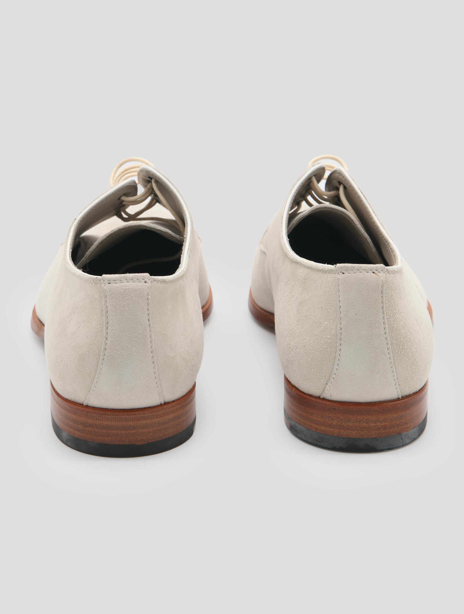 Kiton Light Gray Leather Suede Dress Shoes