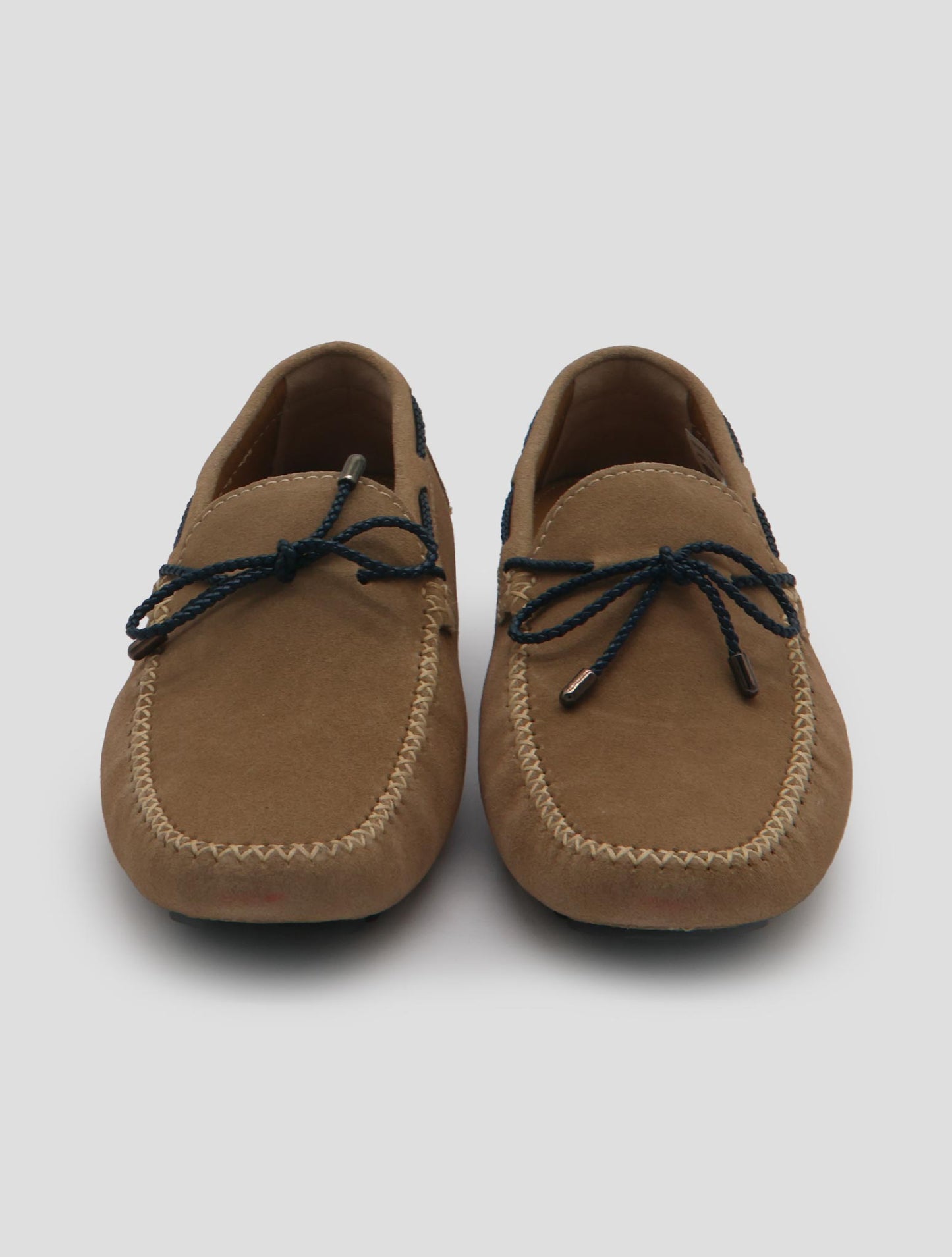 Kiton Beige Leather Suede Loafers