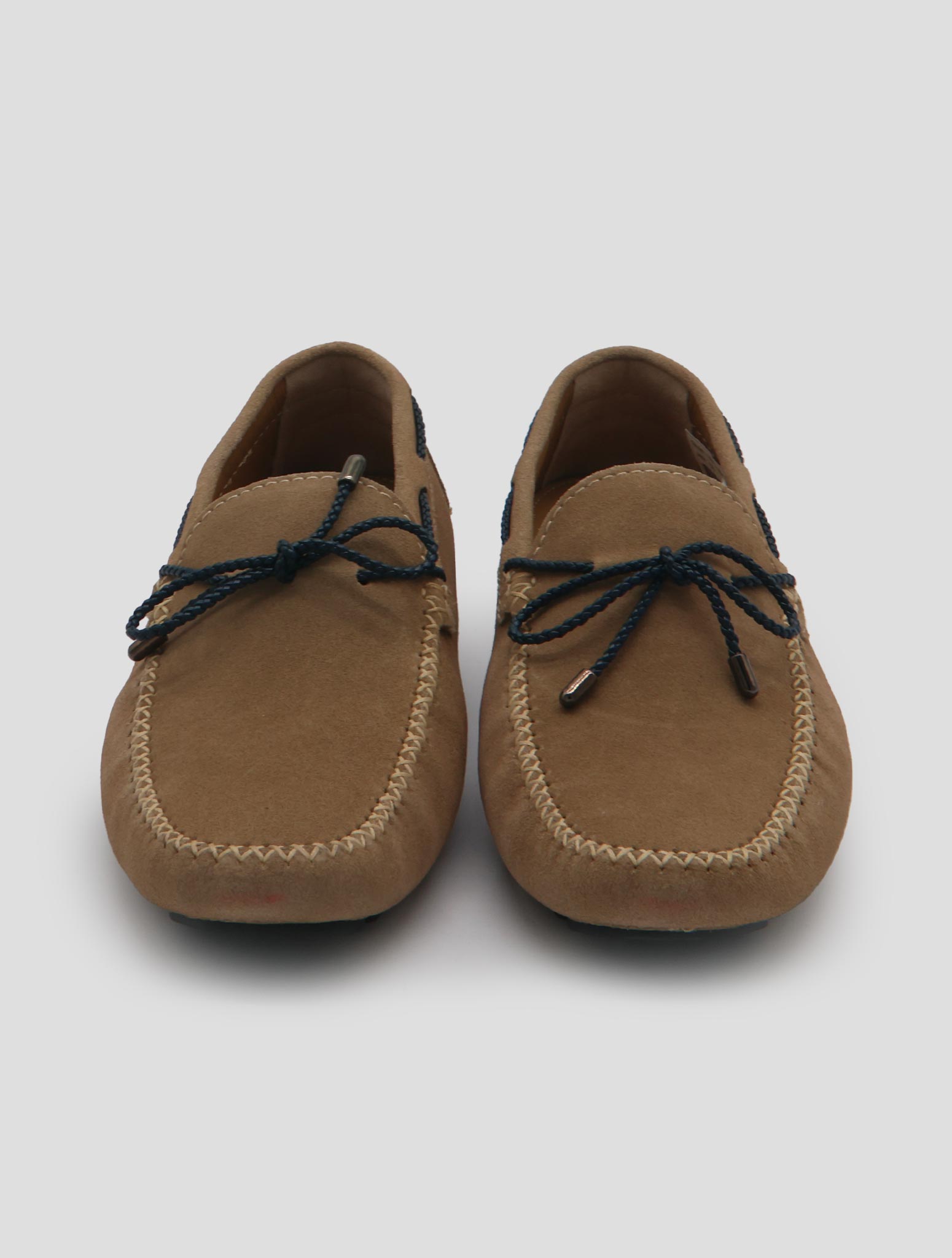Kiton Beige Leather Suede Loafers