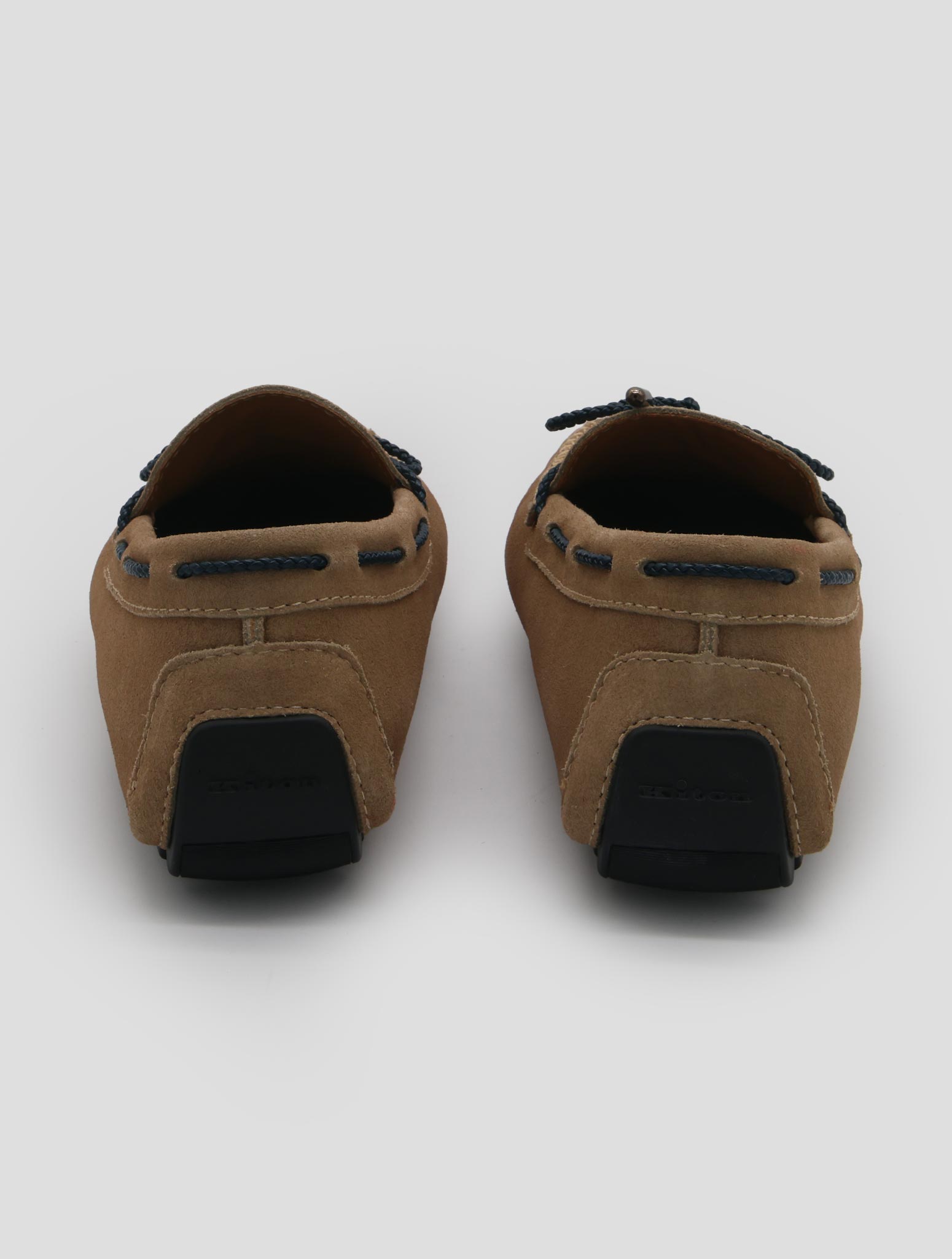 Kiton Beige Leather Suede Loafers