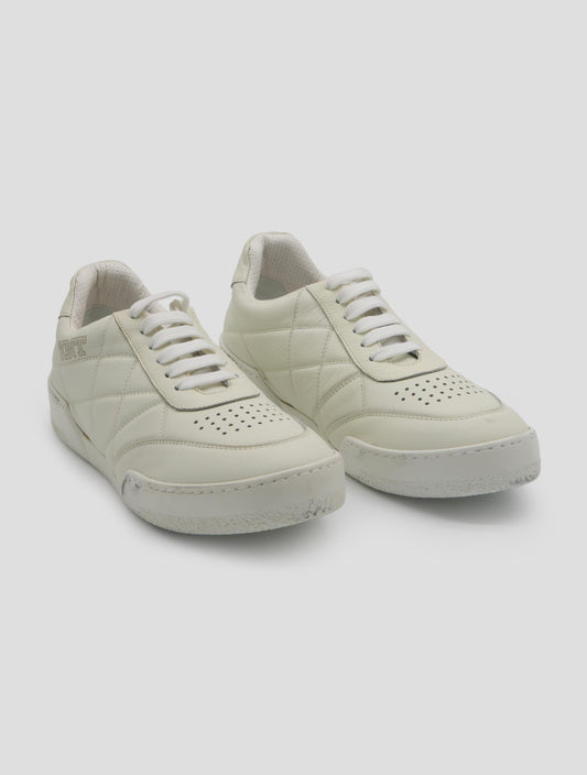 Kiton Knt White Leather Sneakers