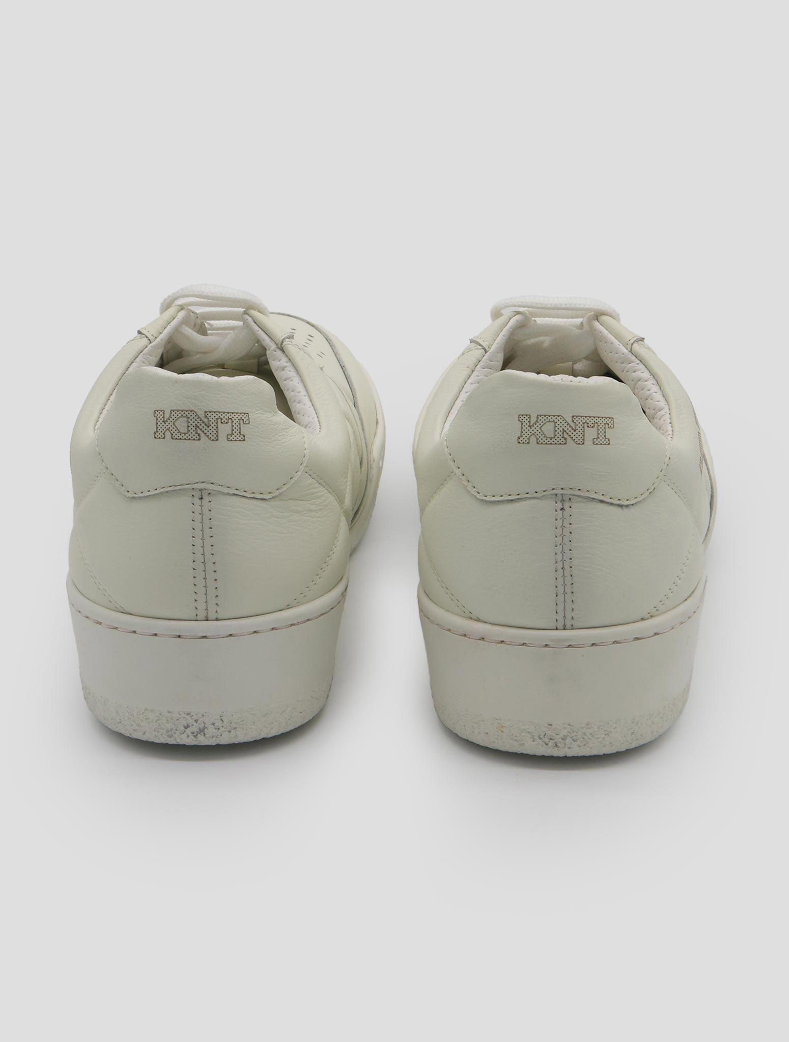 Kiton Knt White Leather Sneakers