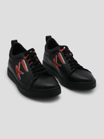 Kiton Black Leather Leather Crocodile Sneakers