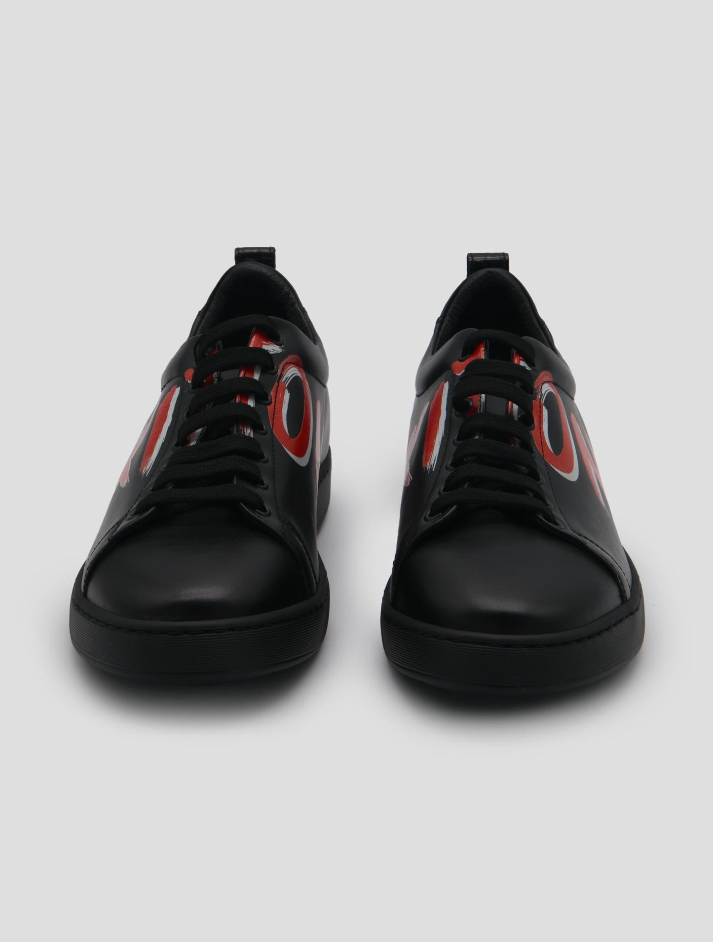 Kiton Black Leather Leather Crocodile Sneakers