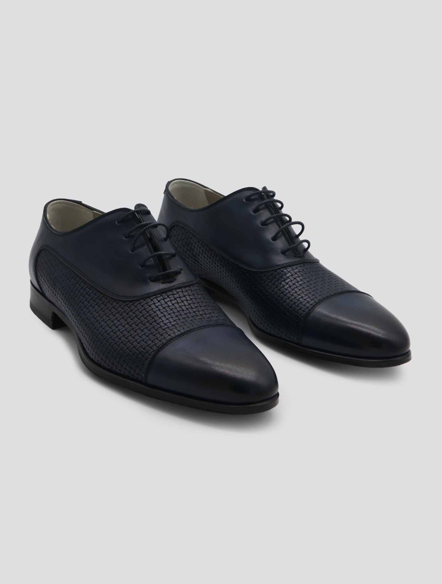 Kiton Blue Leather Dress Shoes