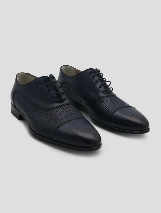 Kiton Blue Leather Dress Shoes