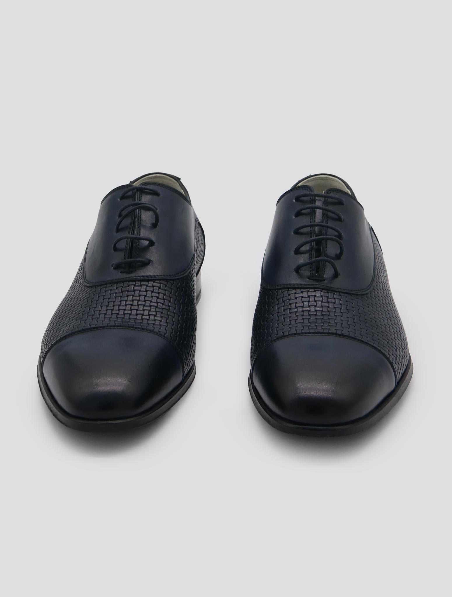 Kiton Blue Leather Dress Shoes