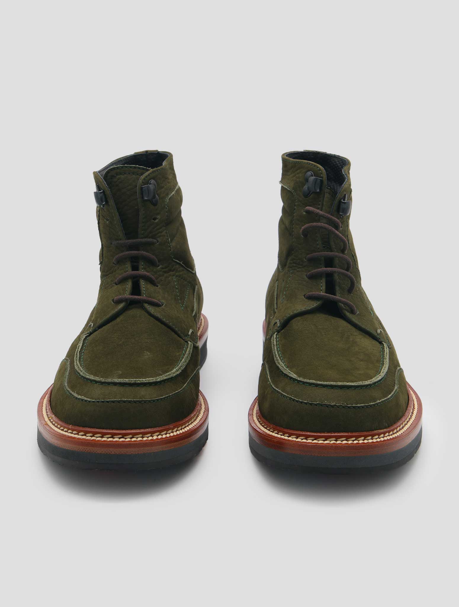 Kiton Green Leather Suede Boots