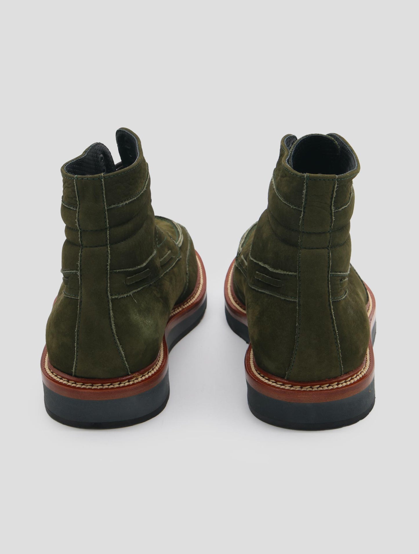 Kiton Green Leather Suede Boots
