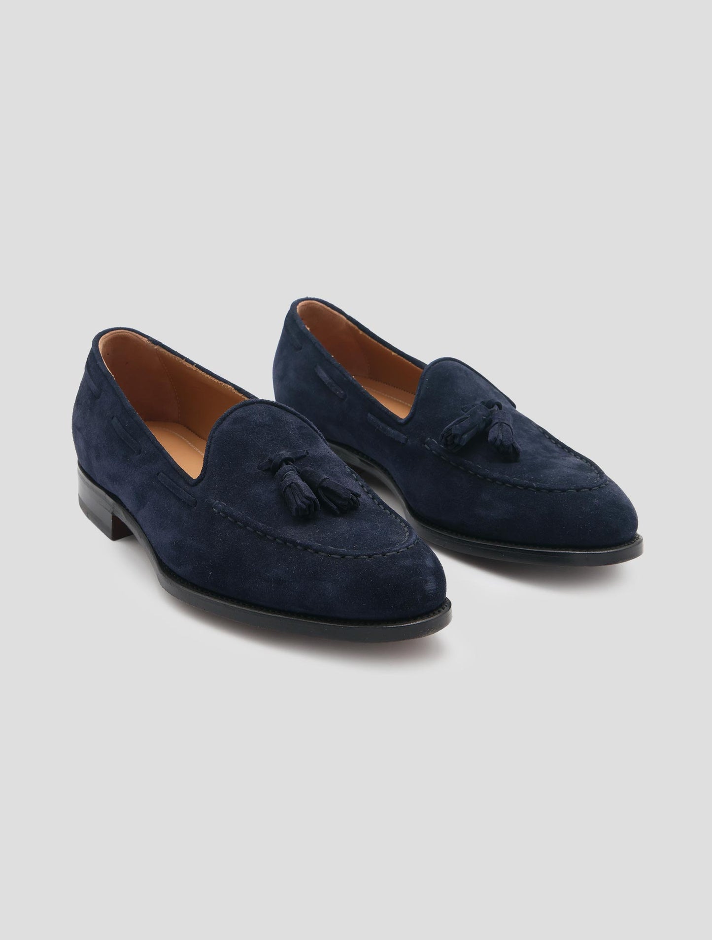 Kiton Blue Leather Suede Loafers