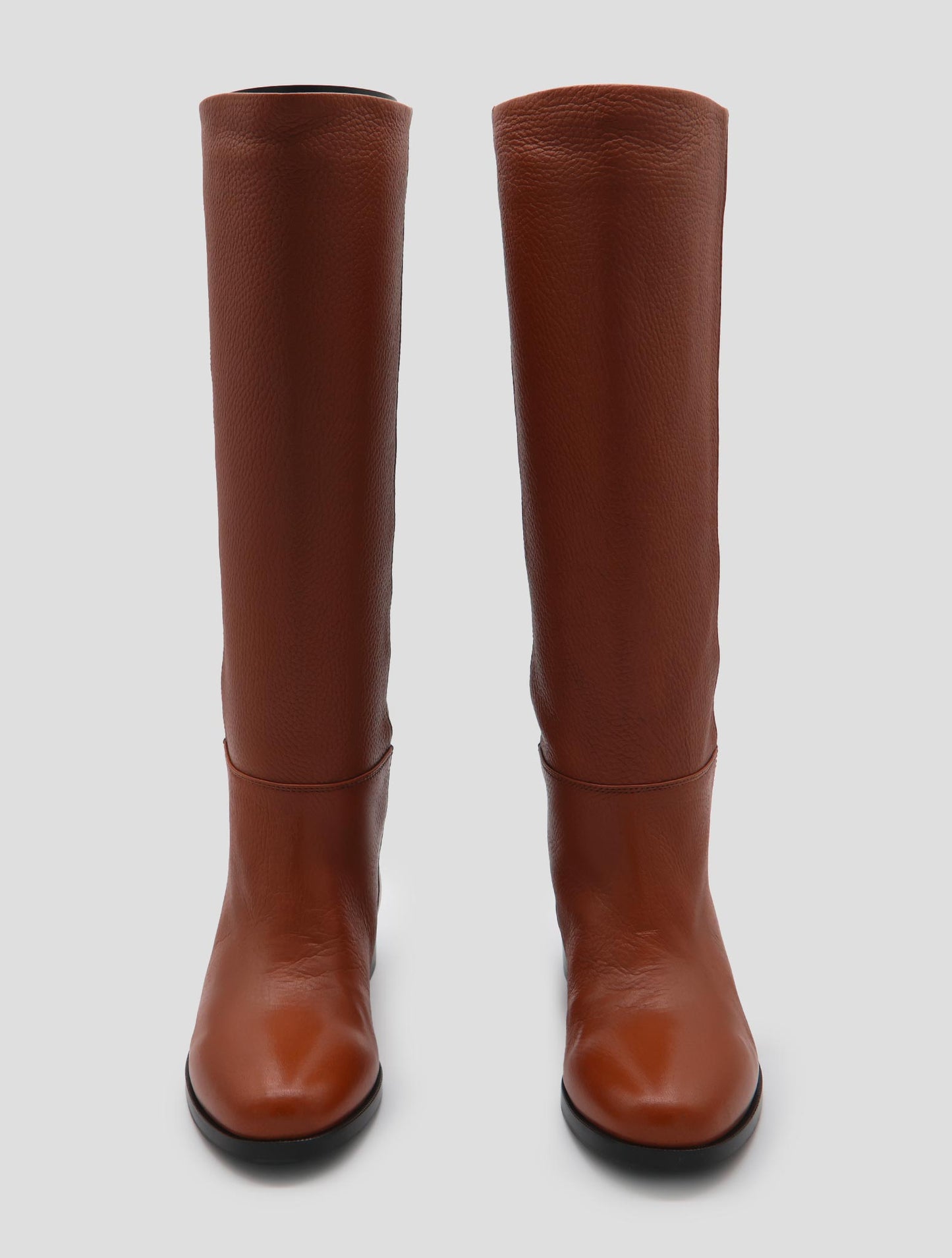 Kiton Brown Leather Deer Long Boots Women