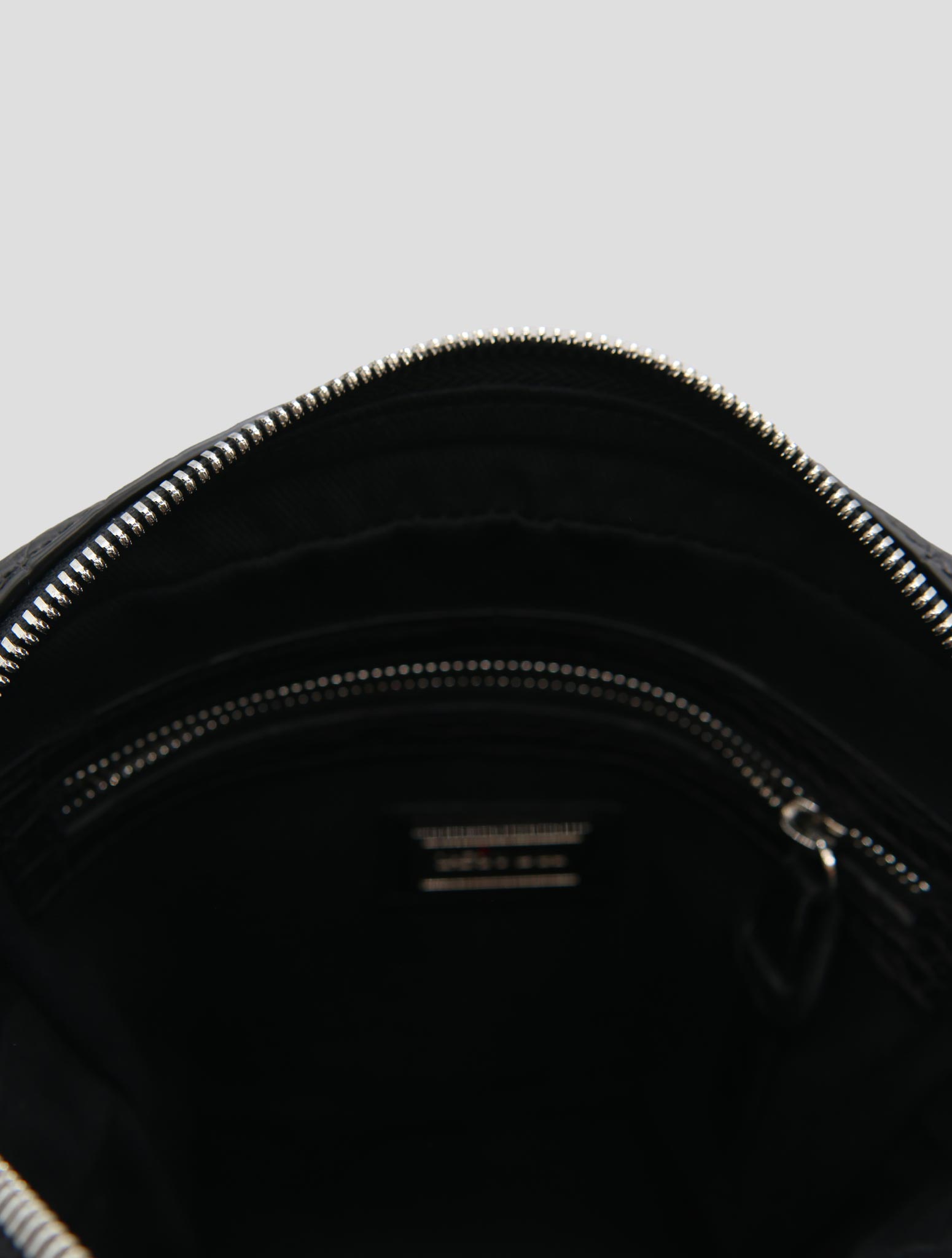 Kiton Black Leather Crocodile Purse Bag