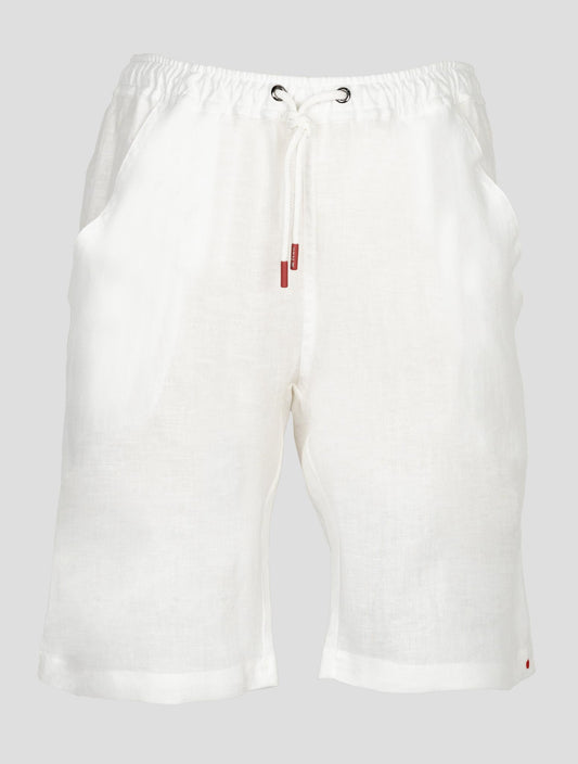 Kiton White Linen Short Pants