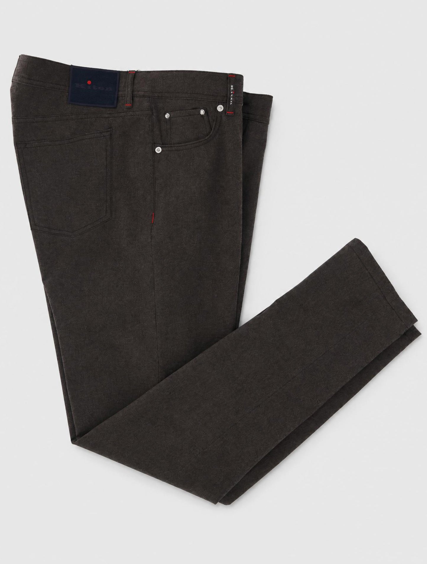 Kiton Dark Brown Virgin Wool Pa Ea Jeans