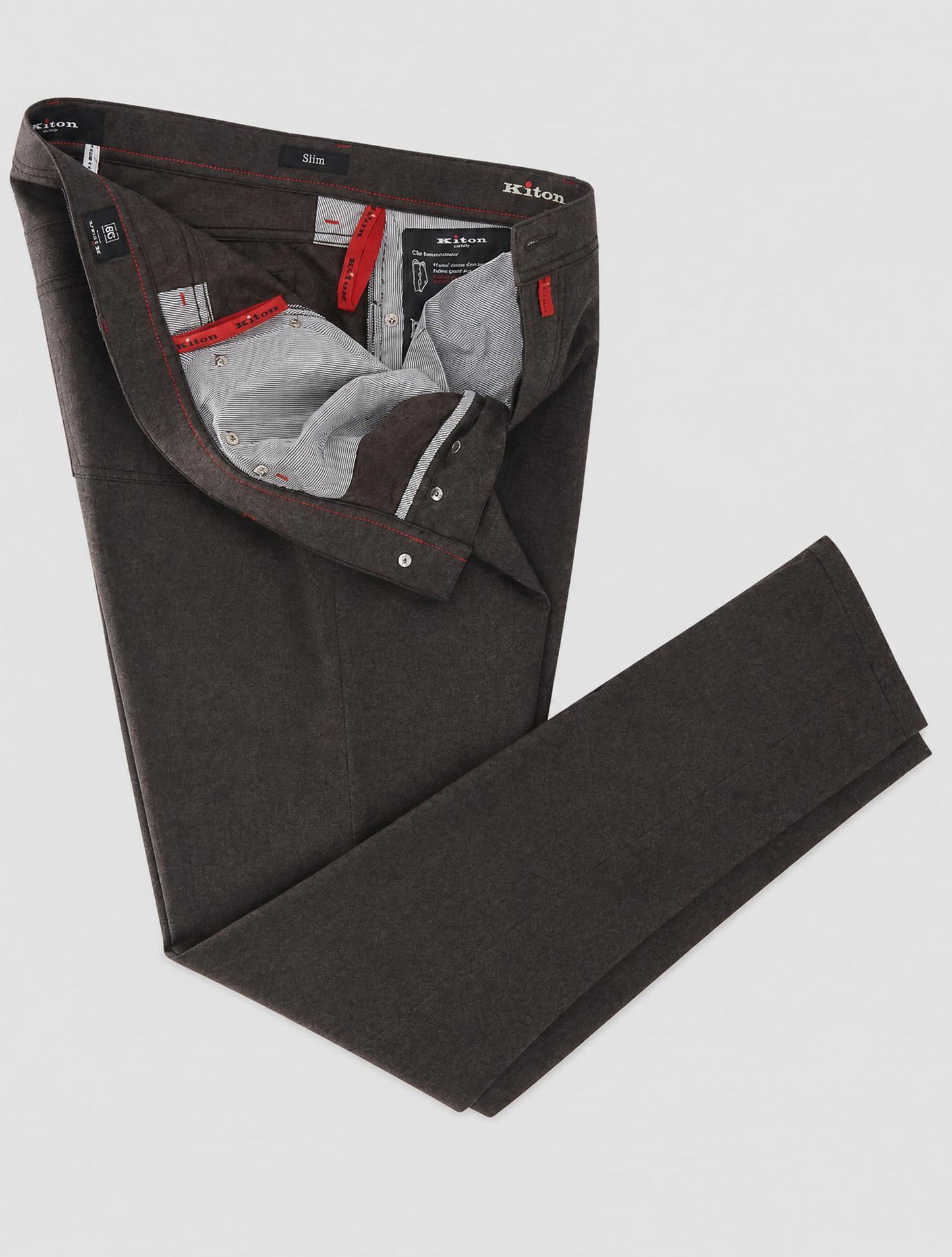 Kiton Dark Brown Virgin Wool Pa Ea Jeans