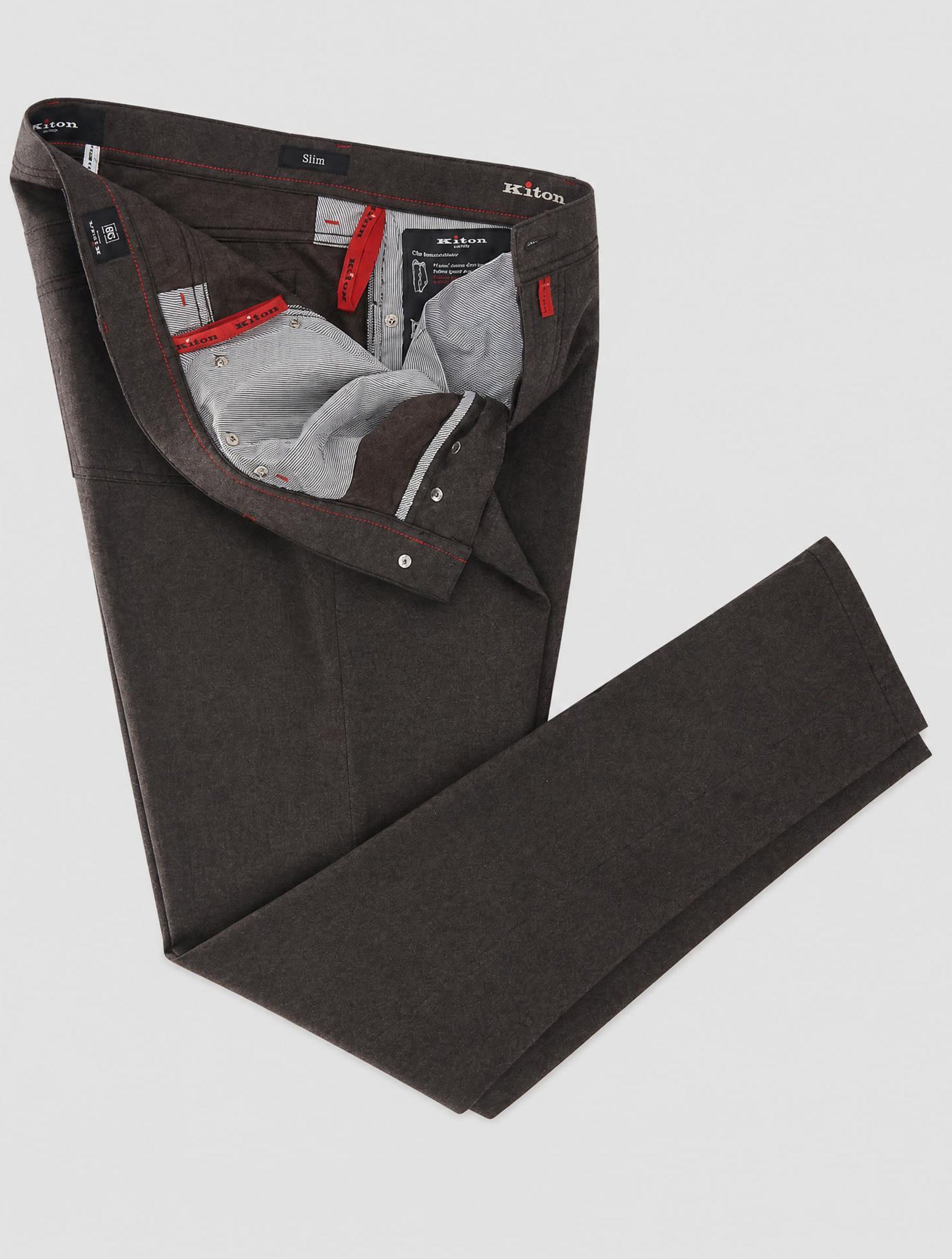 Kiton Dark Brown Virgin Wool Pa Ea Jeans