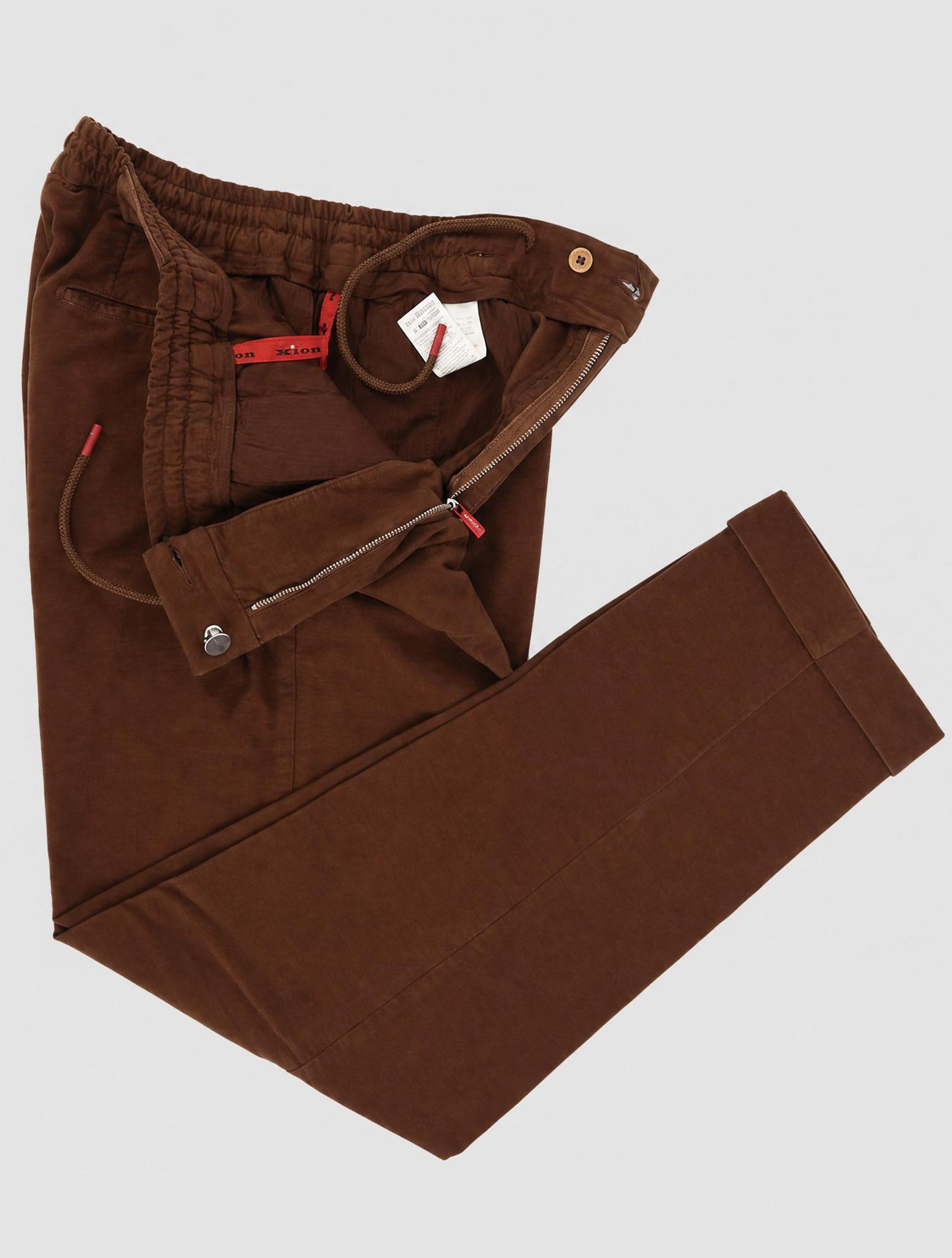 Kiton Brown Cotton Cashmere Ea Pants