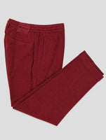 Kiton Burgundy Cotton Cashmere Ea Pants