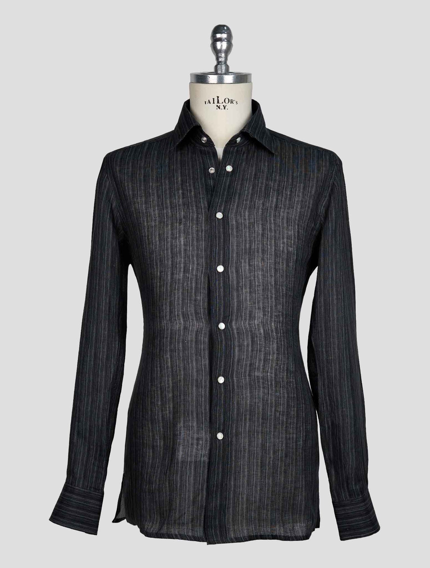 KITON GRAY LINEN SHIRT