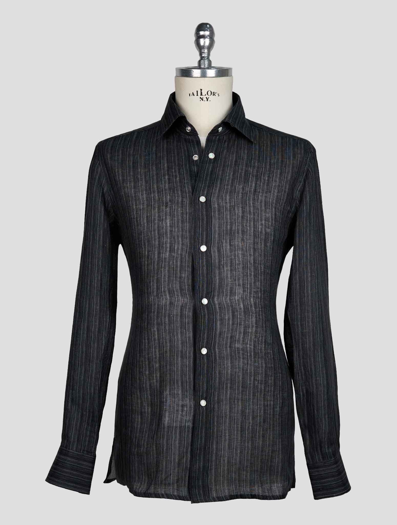 KITON GRAY LINEN SHIRT