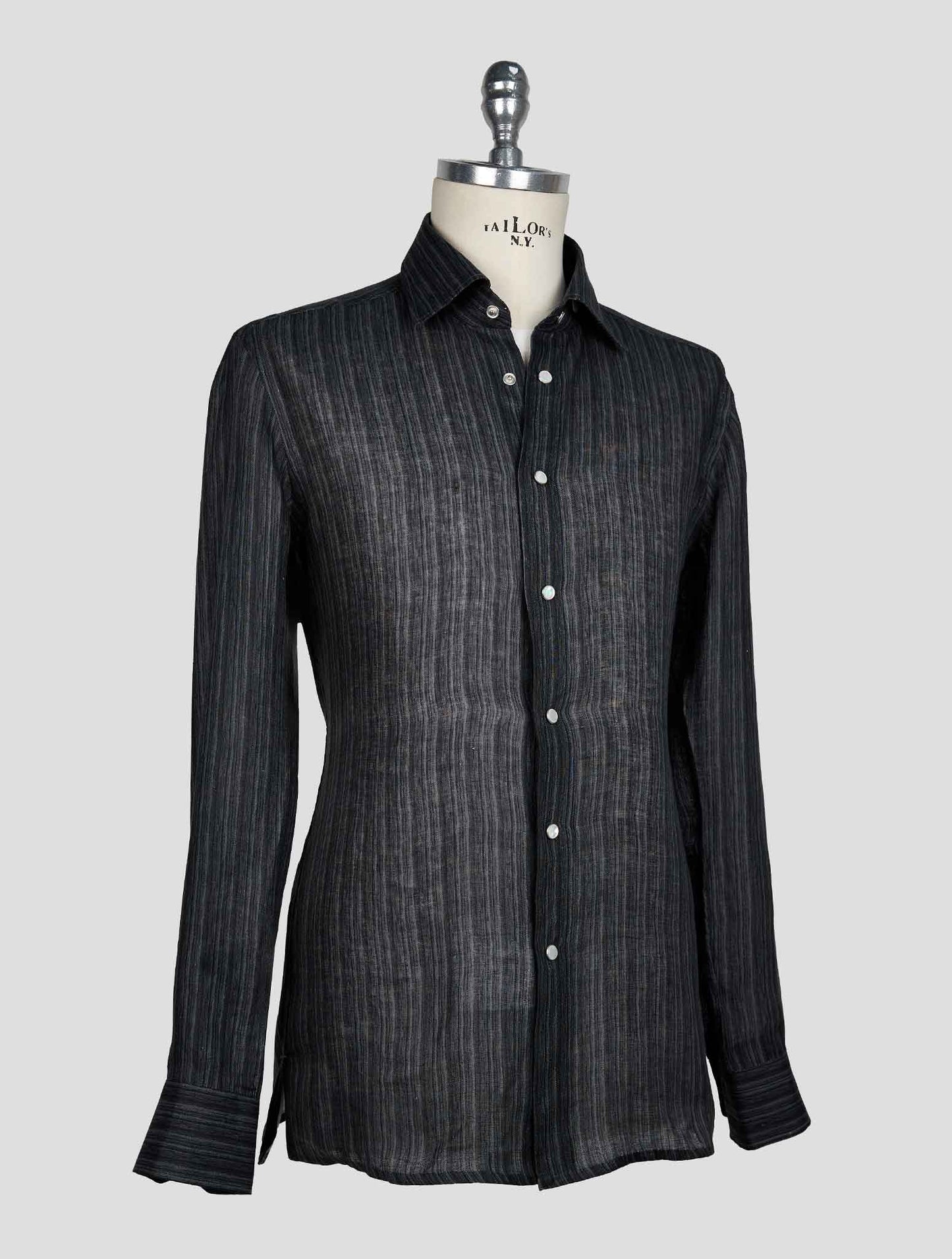 KITON GRAY LINEN SHIRT