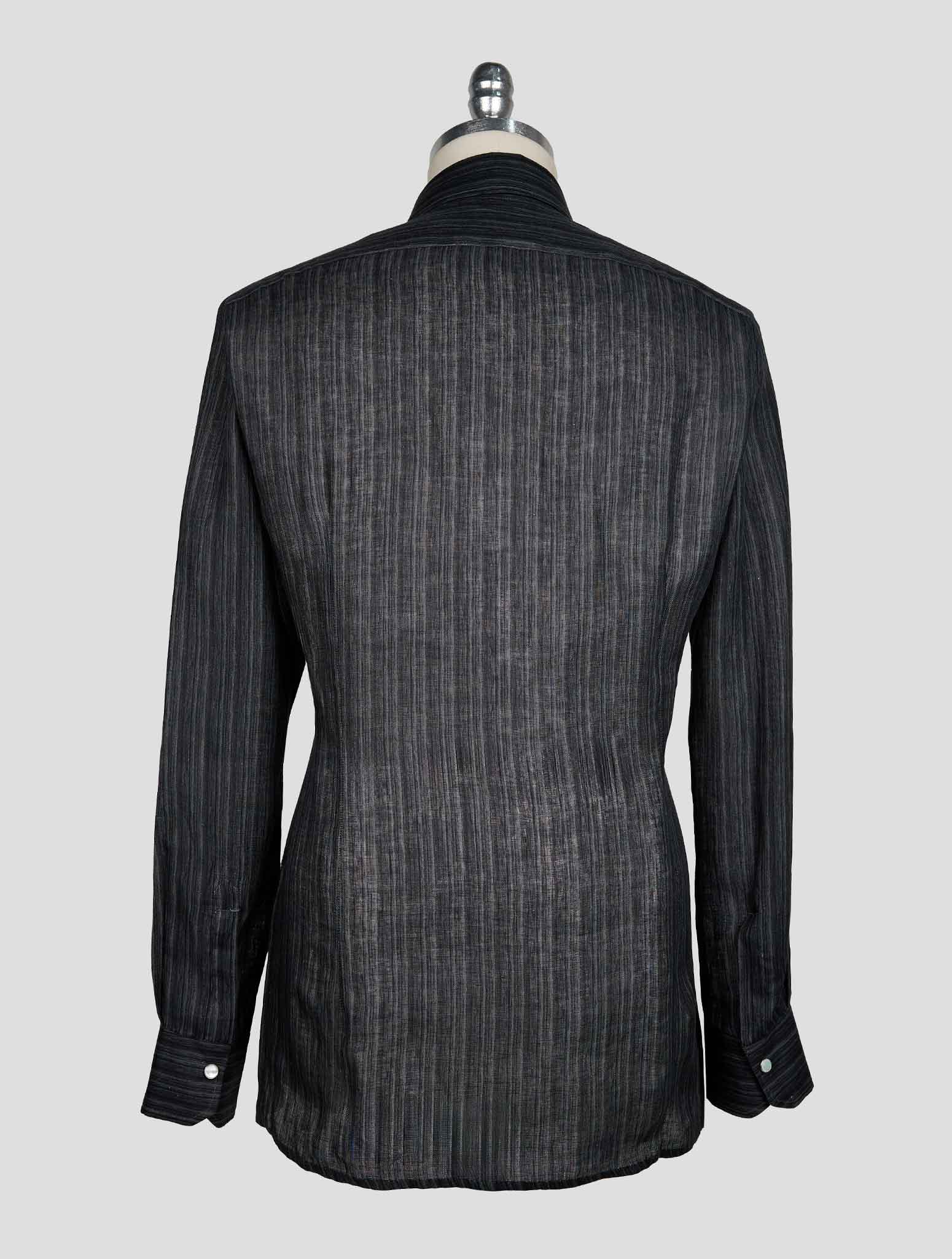 KITON GRAY LINEN SHIRT