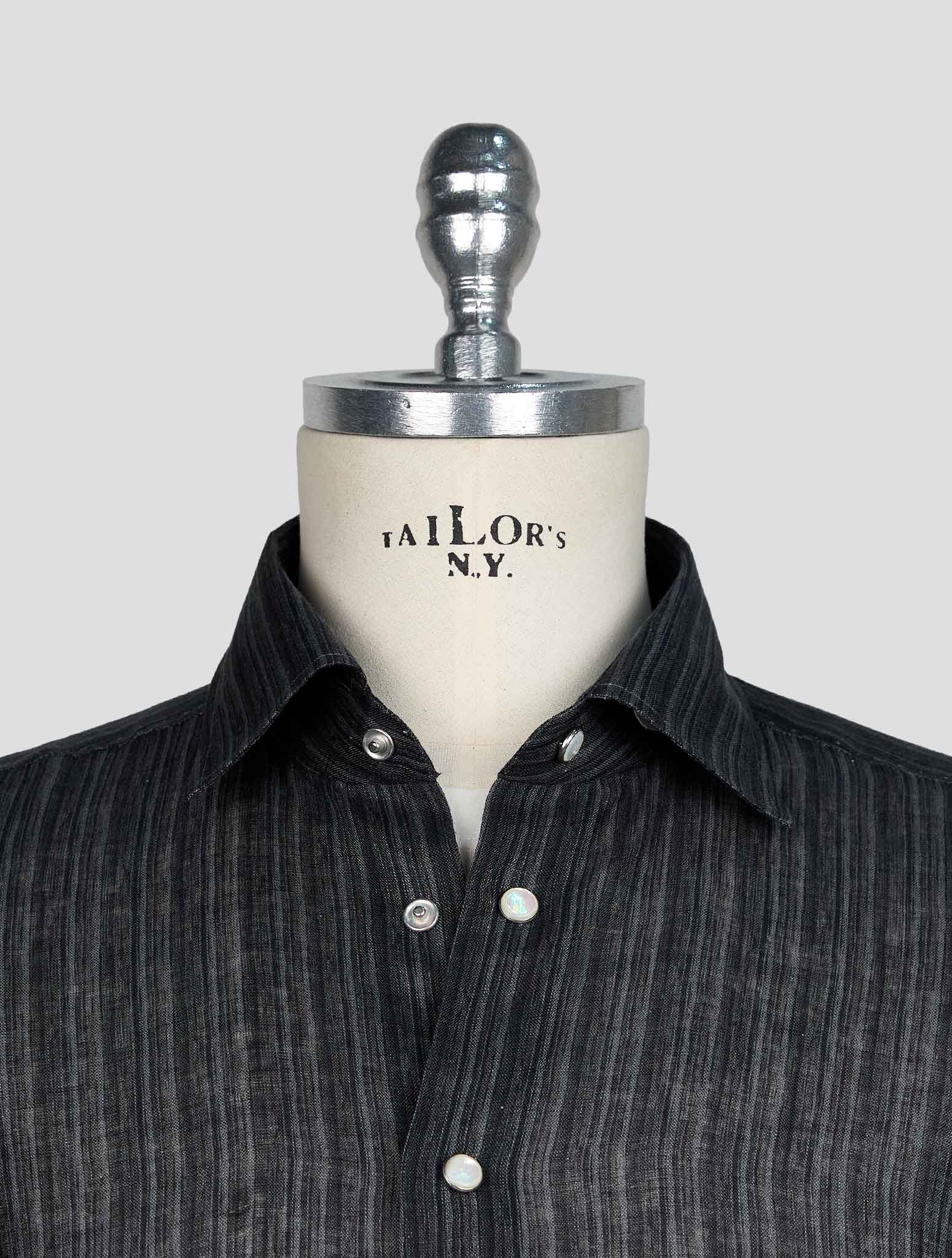 KITON GRAY LINEN SHIRT