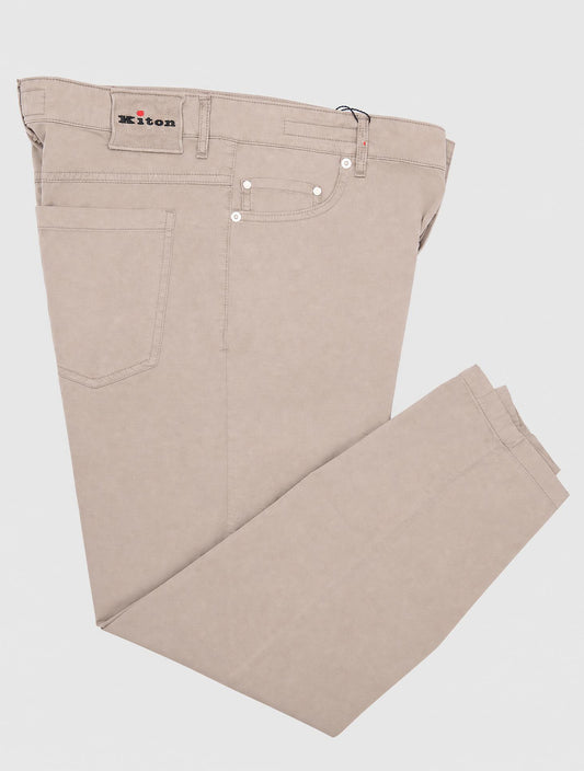 Kiton Light Beige Cotton Cashmere Silk Jeans