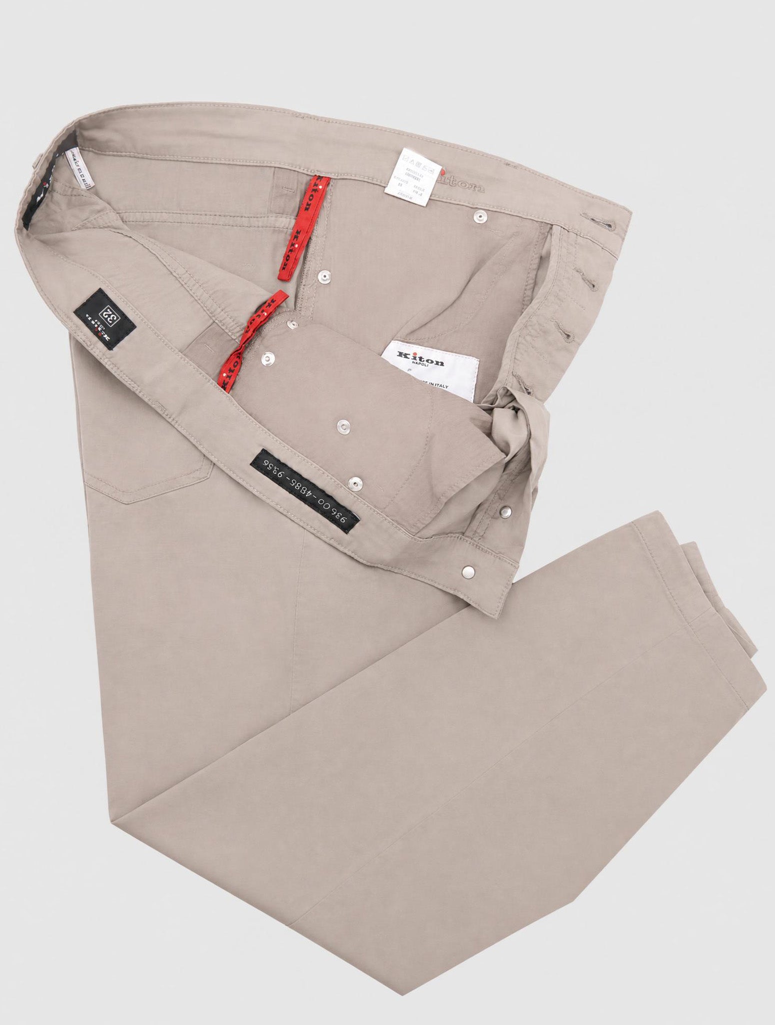 Kiton Light Beige Cotton Cashmere Silk Jeans