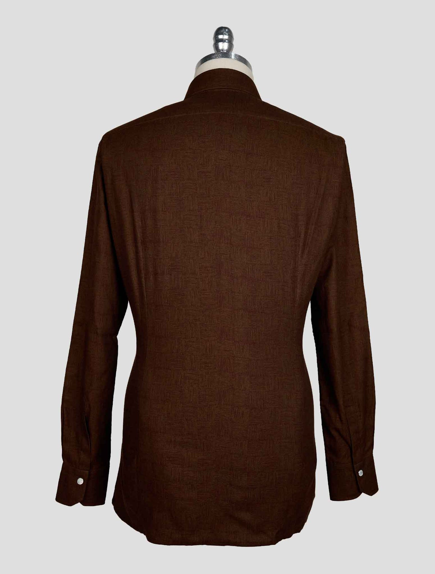 KITON BROWN COTTON SHIRT