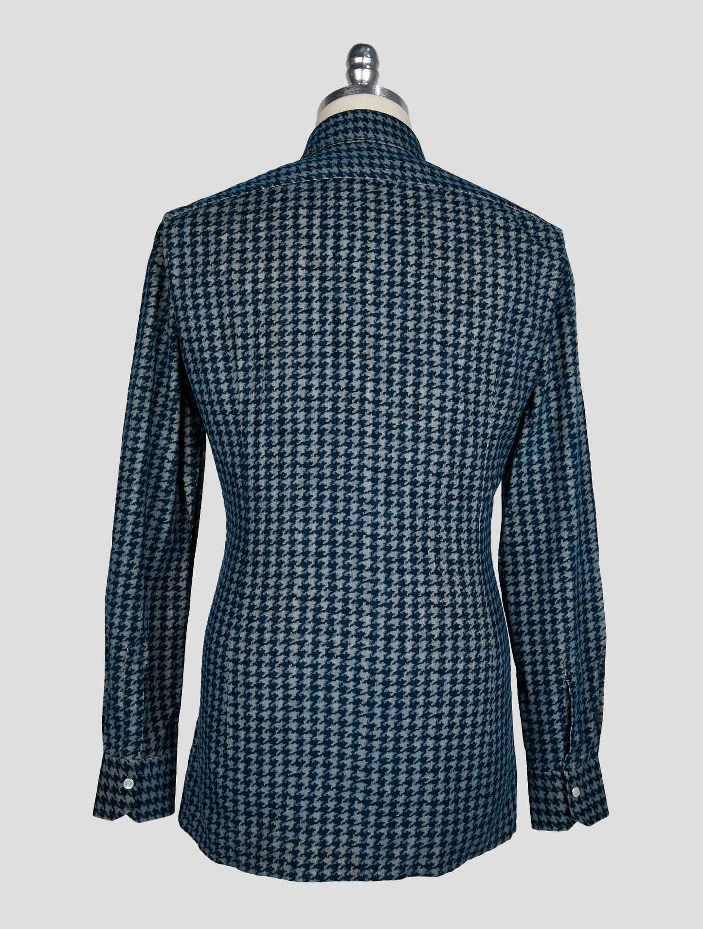 KITON BLUE BEIGE COTTON SHIRT