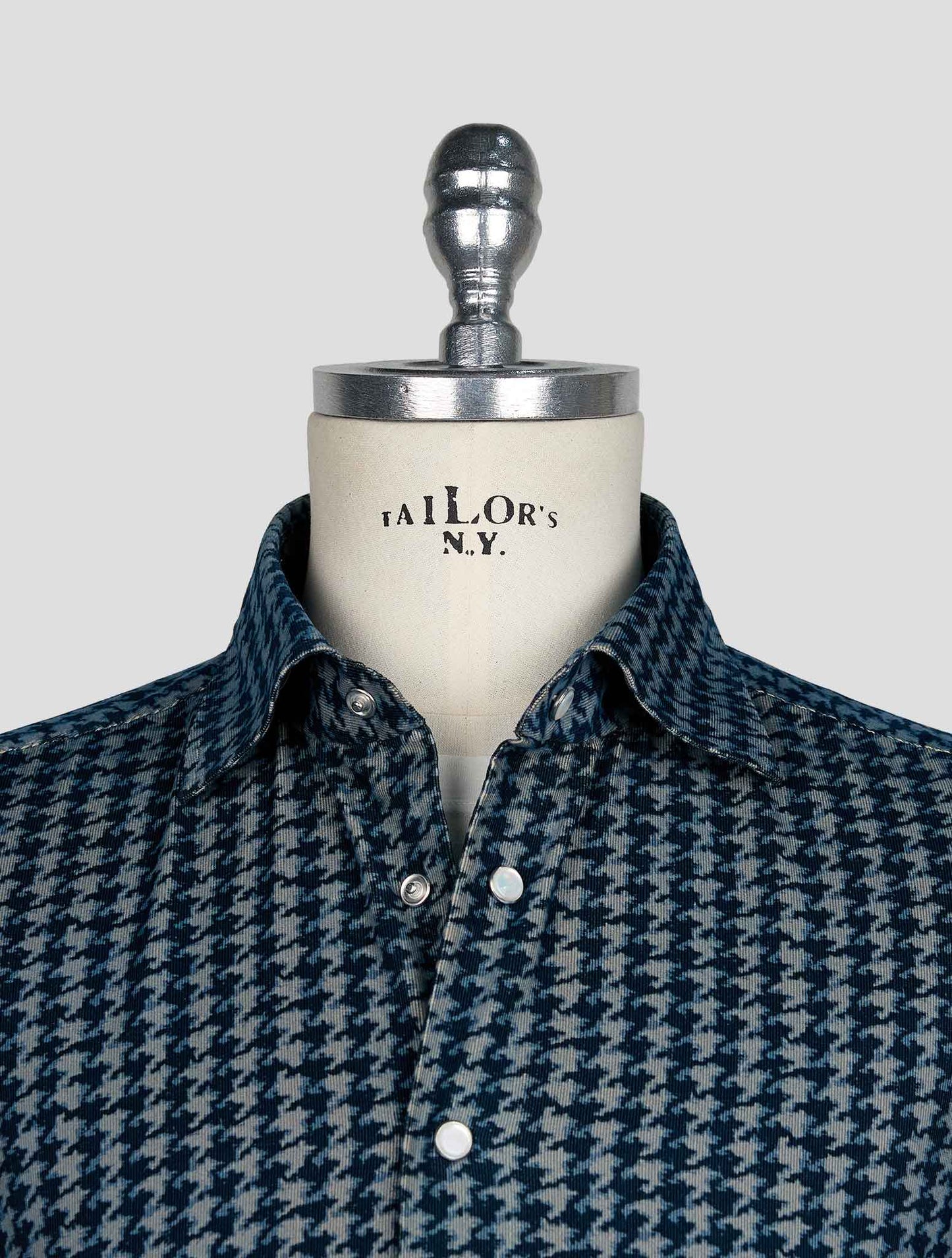 KITON BLUE BEIGE COTTON SHIRT