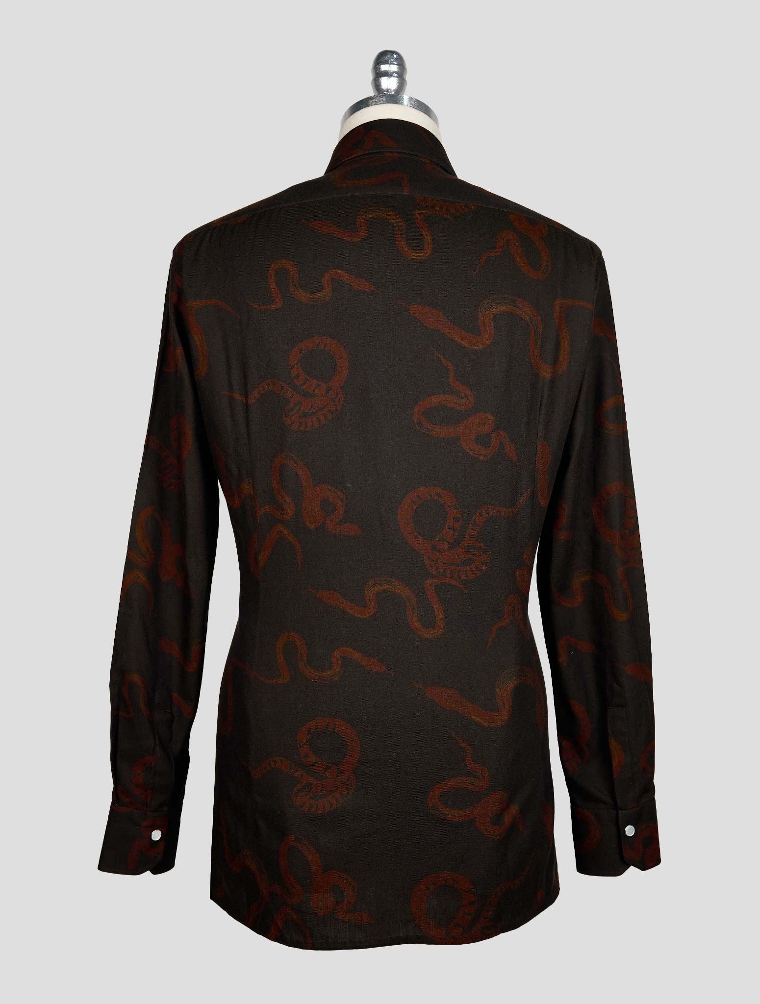 KITON BROWN COTTON SHIRT