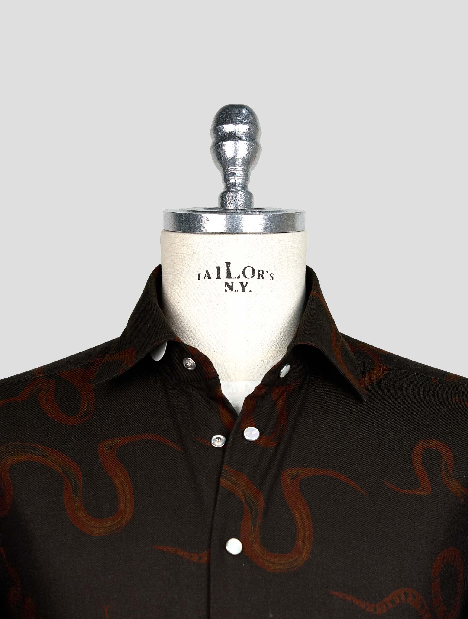 KITON BROWN COTTON SHIRT