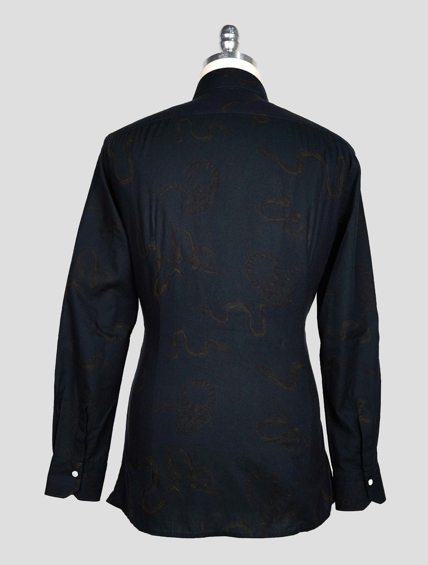KITON BLUE COTTON SHIRT