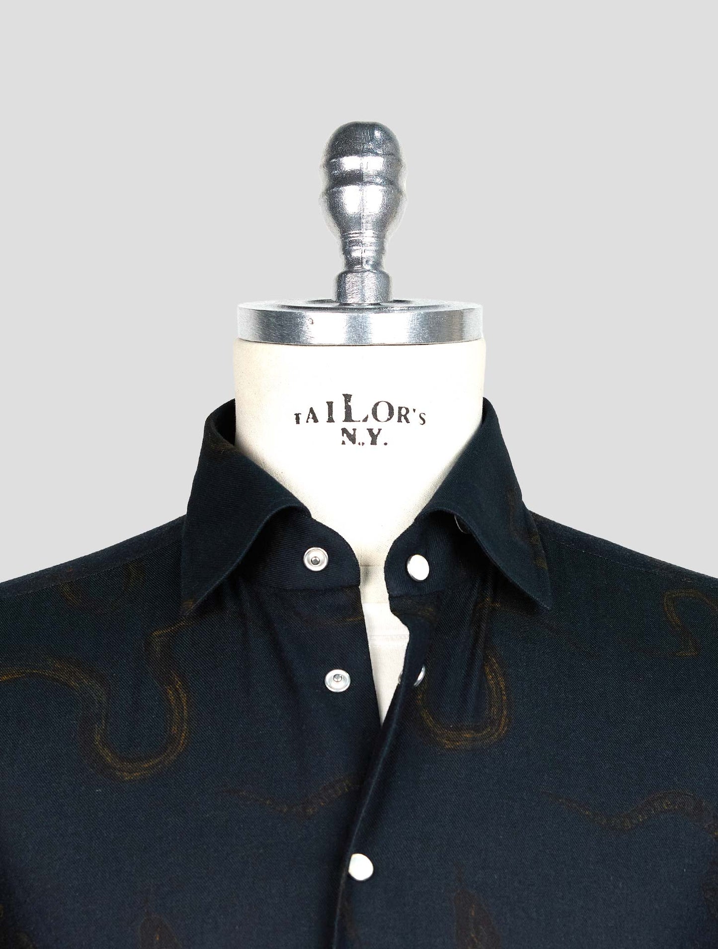 KITON BLUE COTTON SHIRT