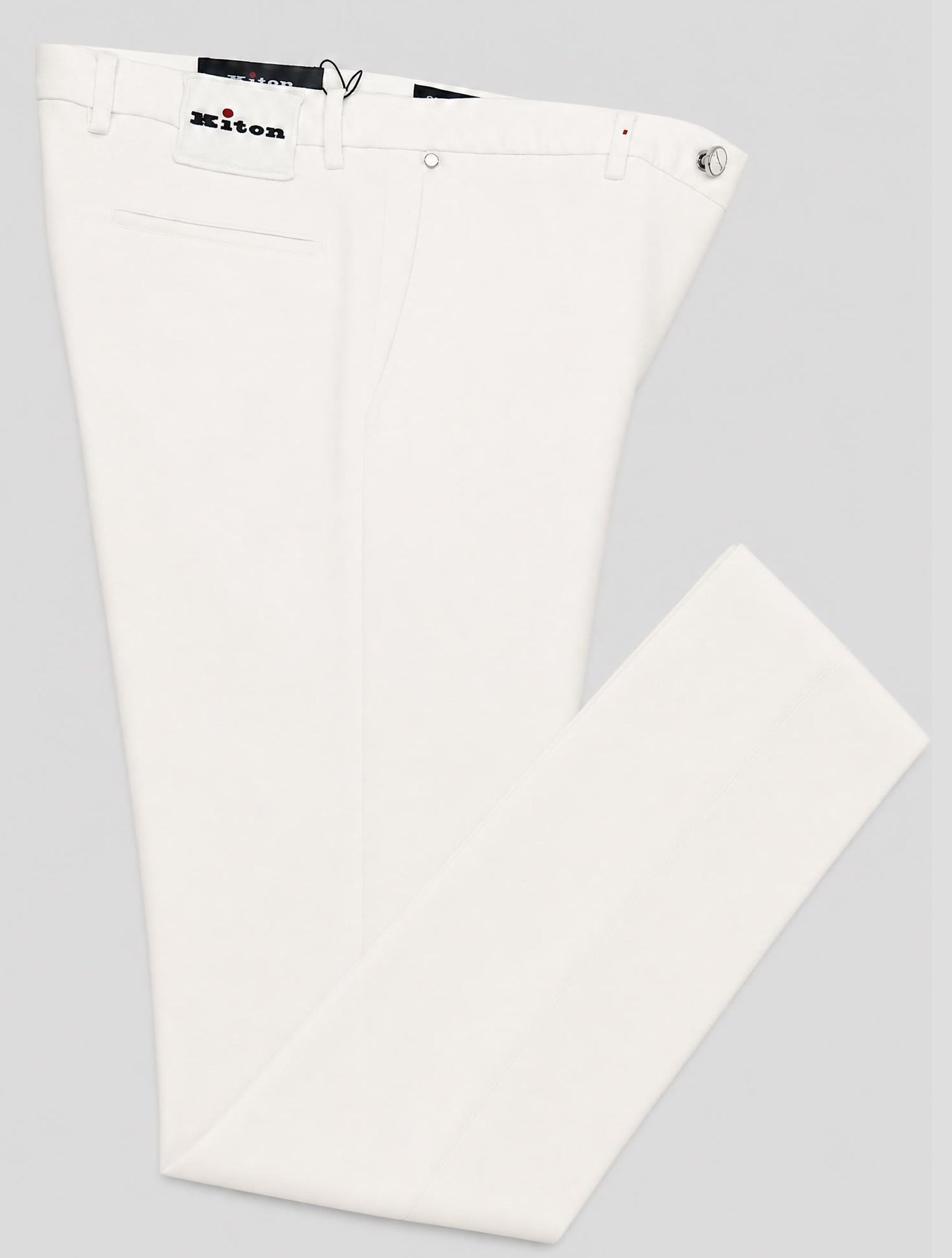 Kiton White Cotton Ea Pants