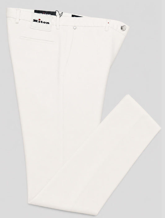 Kiton White Cotton Ea Pants
