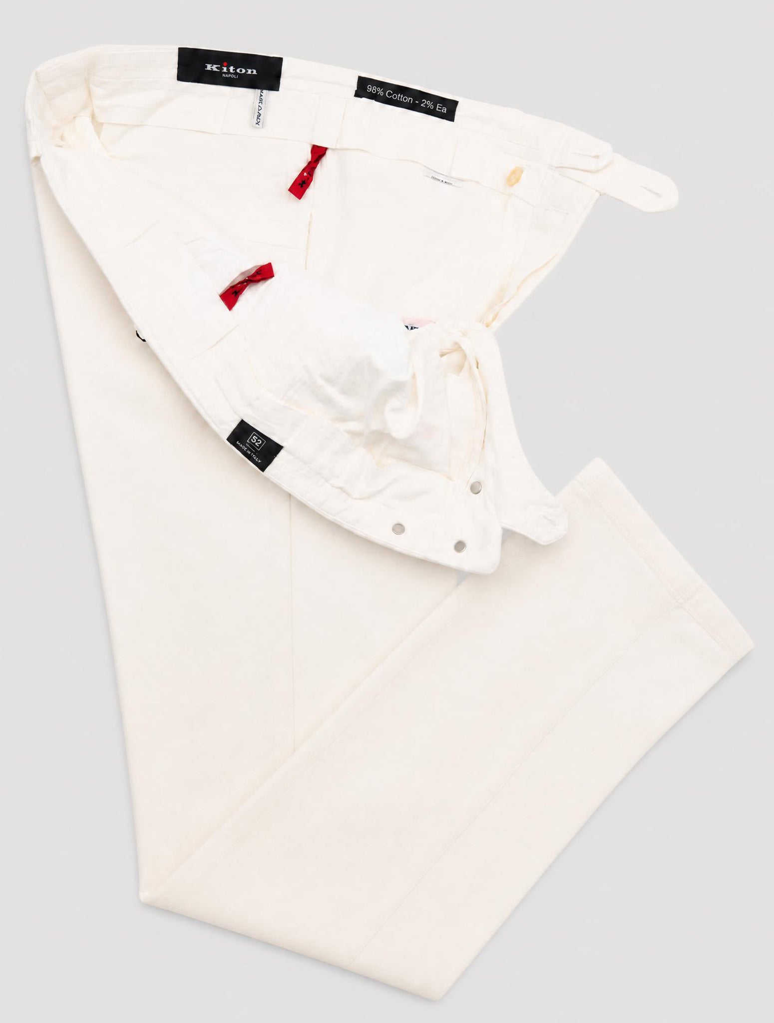 Kiton White Cotton Ea Pants