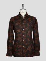 KITON BROWN COTTON SHIRT