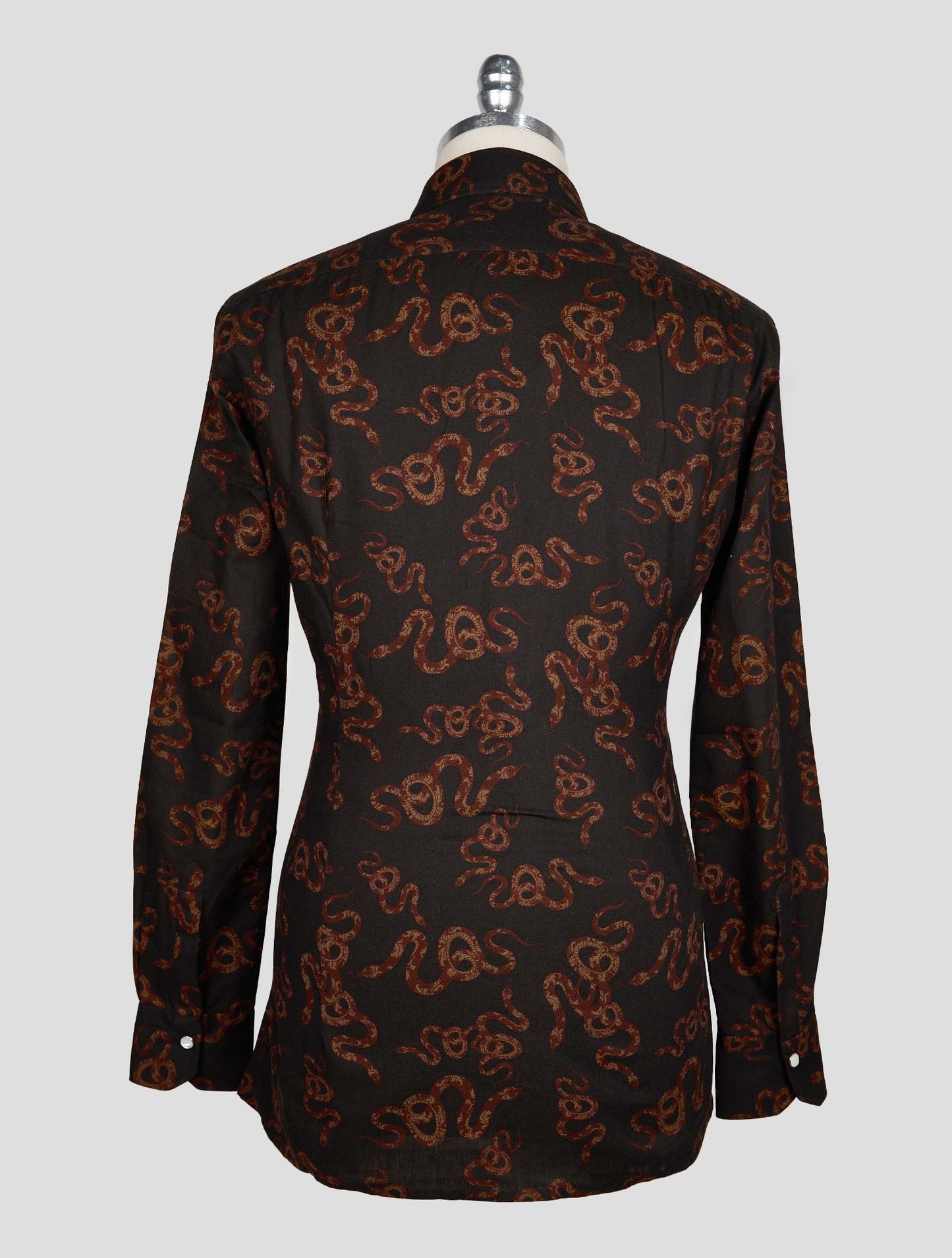 KITON BROWN COTTON SHIRT