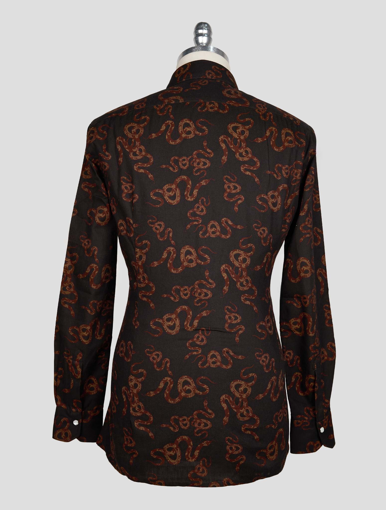 KITON BROWN COTTON SHIRT